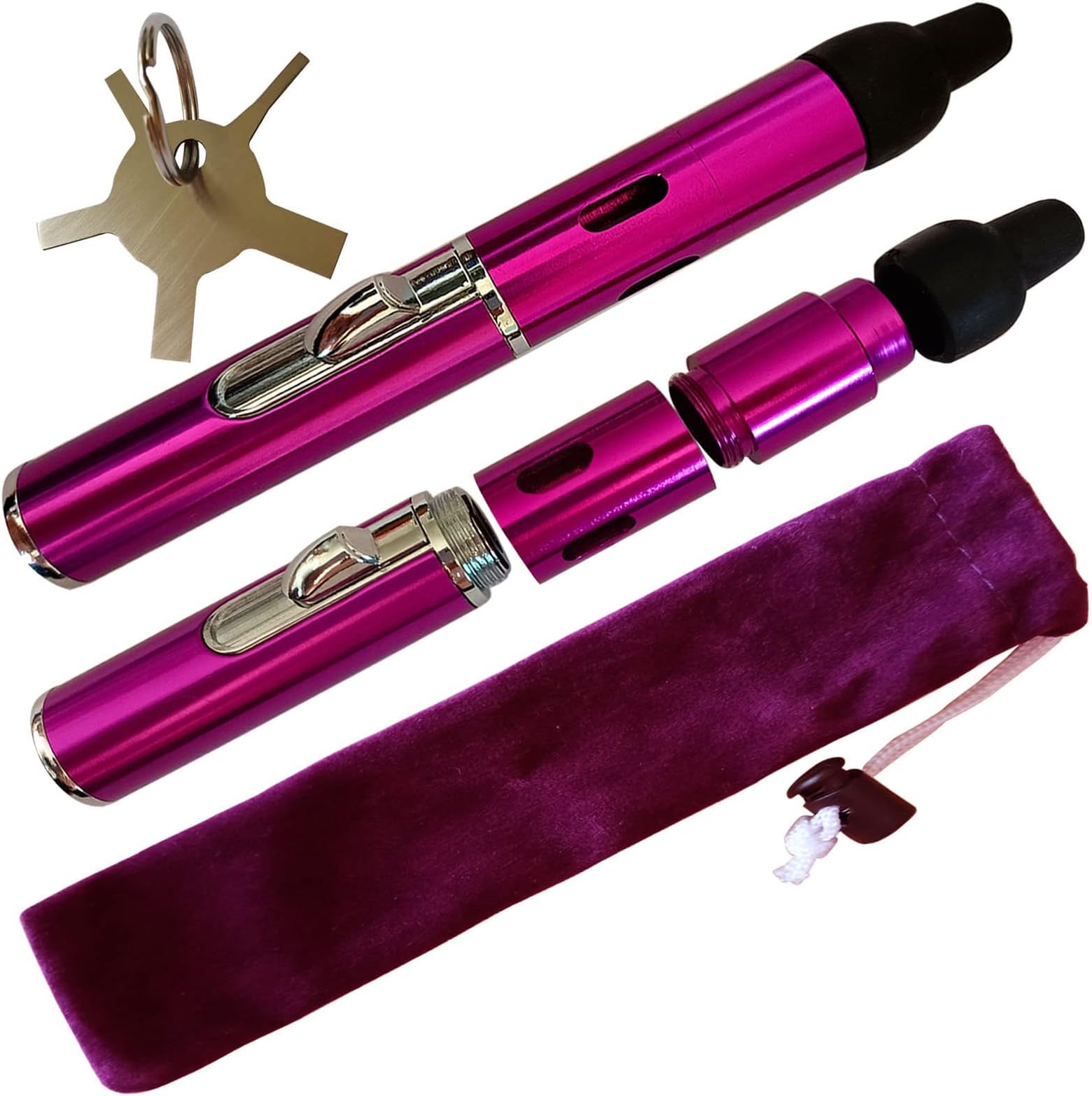 Butane Lighter,Refillable Torch Lighters Adjustable Jet Flame Butane Fuel Pen Torch Long Lighter for Grill Camping,2 Pack Purple(Gas Not Included)