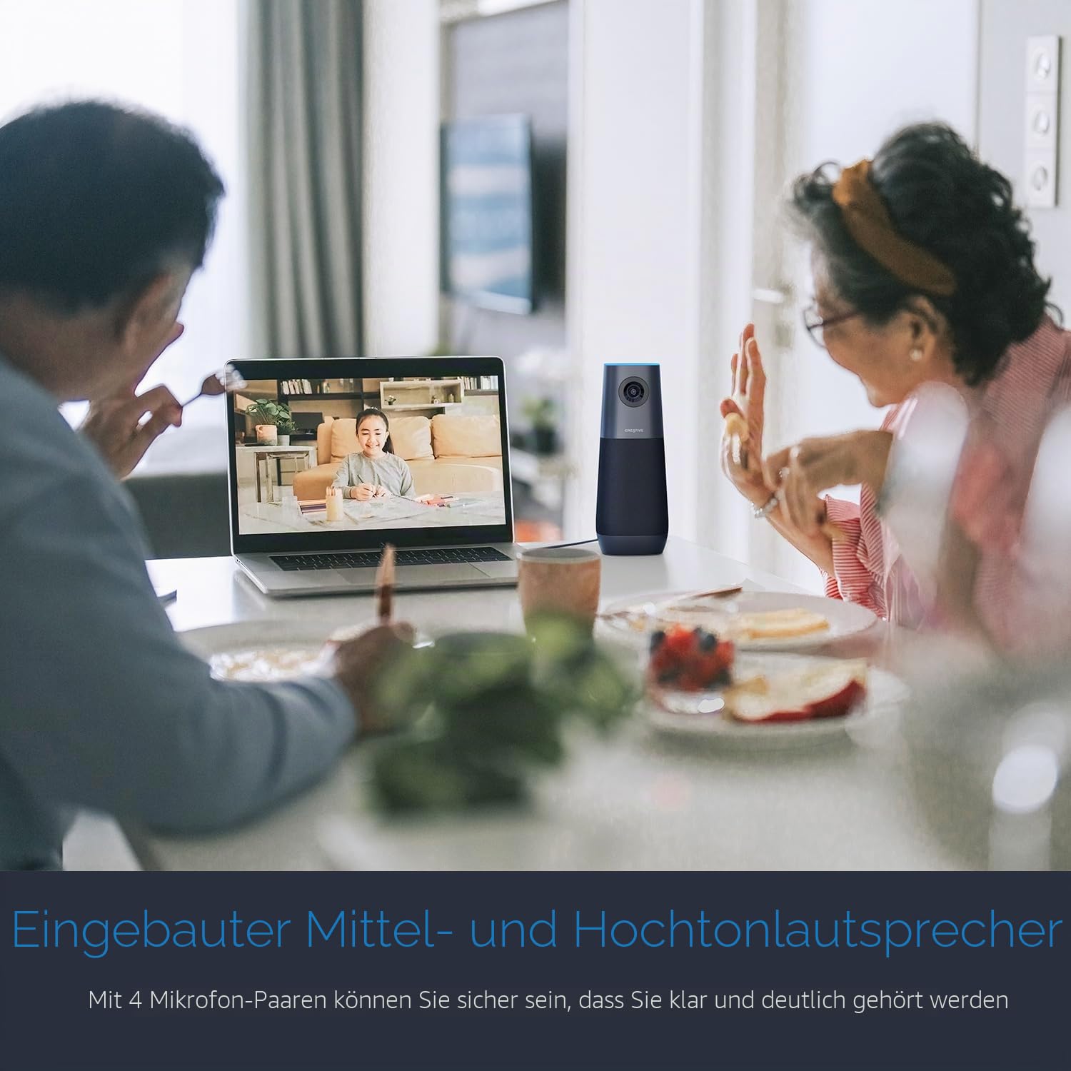 Creative Live! Meet 4K - 4K-UHD-Konferenz-Webcam mit automatischer Verfolgung und 7-Fach-Digitalzoom, für PC und Mac