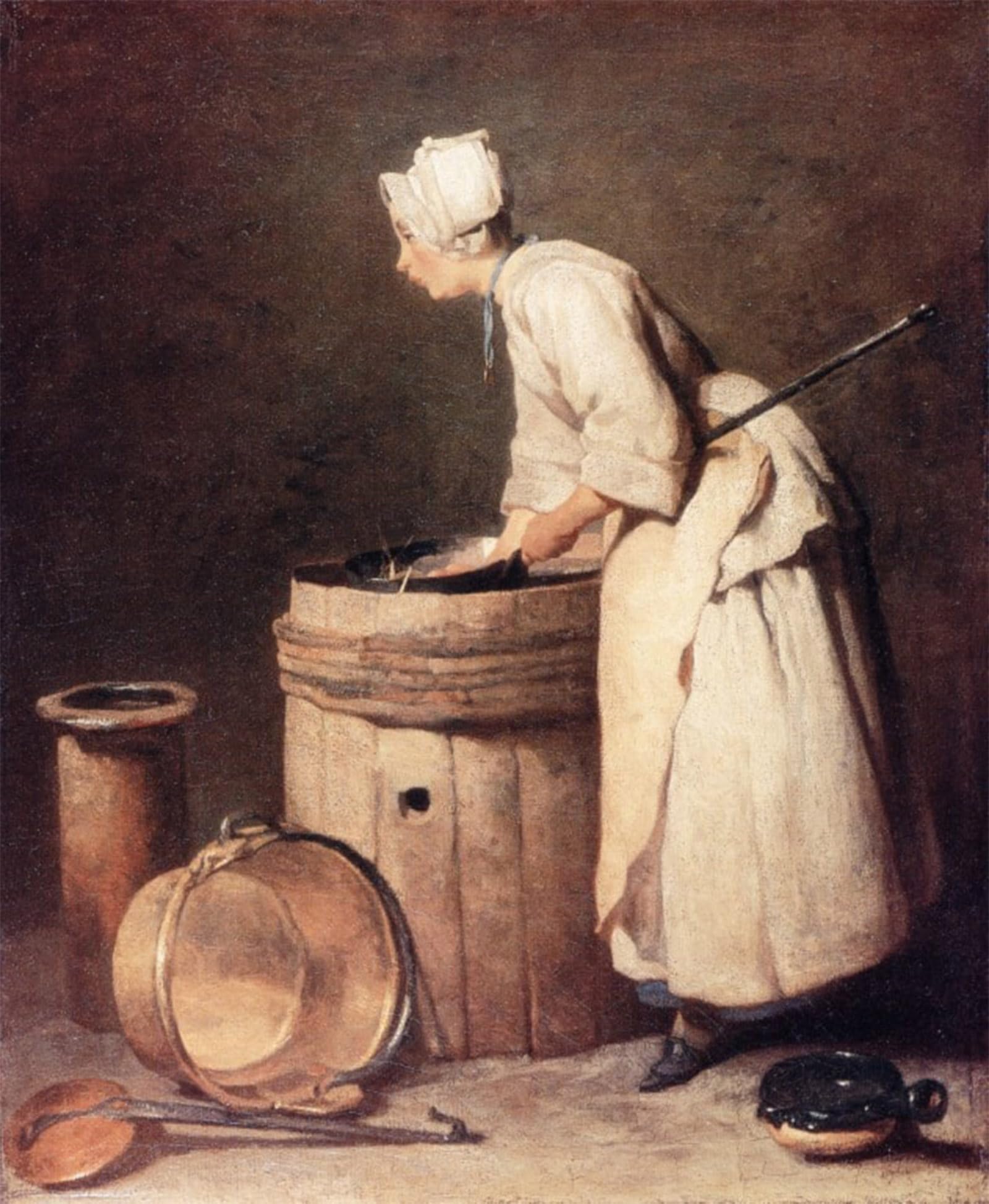 POSTERIIk Vintage Print Pop Art Landscape Artwork the Scullery Maid by Jean-baptiste-simeon Chardin Art Prints for Office Home Decor 60x90cm