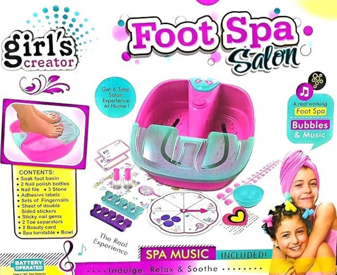 Braintastic Foot Spa Sets for Girls ,DIY Manicure and Pedicure Set with Foot Care Kit Perfect with Nail Kit for Kids -5-12 Years