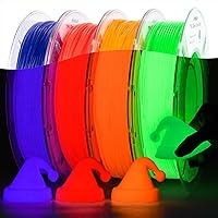 Vista 35 de AMOLEN - Paquete de 4 carretes de filamento de ácido poliláctico de seda para impresora 3D, brillante, bicolor, 1/16 de pulg./1.75 mm, azul Verde