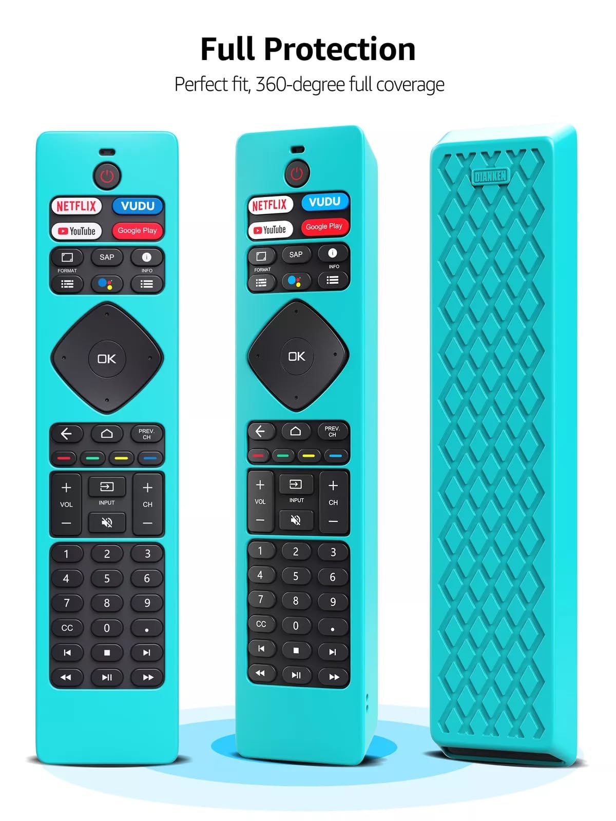 ZWP Funda de silicona para mando a distancia Philips Android TV NH800UP RF402A-V14, azul | También para mando a distancia URMT47CND0 BT800 URMT26RST004, funda lavable, a prueba de golpes, brilla en la oscuridad