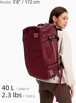 Utility Duffle Bag 40L, Convertible Backpack for Travel, Gym & Commute, Water Repellent