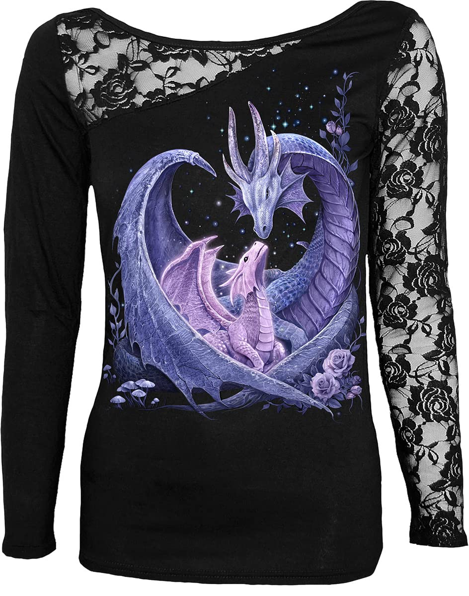 Spiral Maternal Instincts Frauen Langarmshirt schwarz Drachen, Gothic, Rockwear