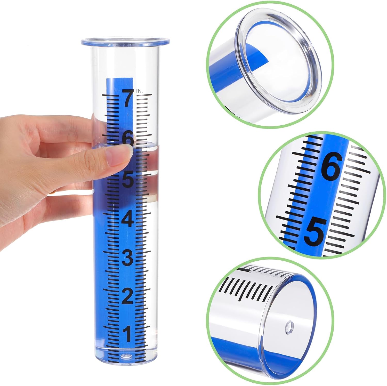 Happyyami Rain Gauge Replacement Tube Precise Rain Measure Gauge for Yard and Lawn Transparent Plastic Tubes for Outdoor Weather Monitoring 8.46 in 2 Pack