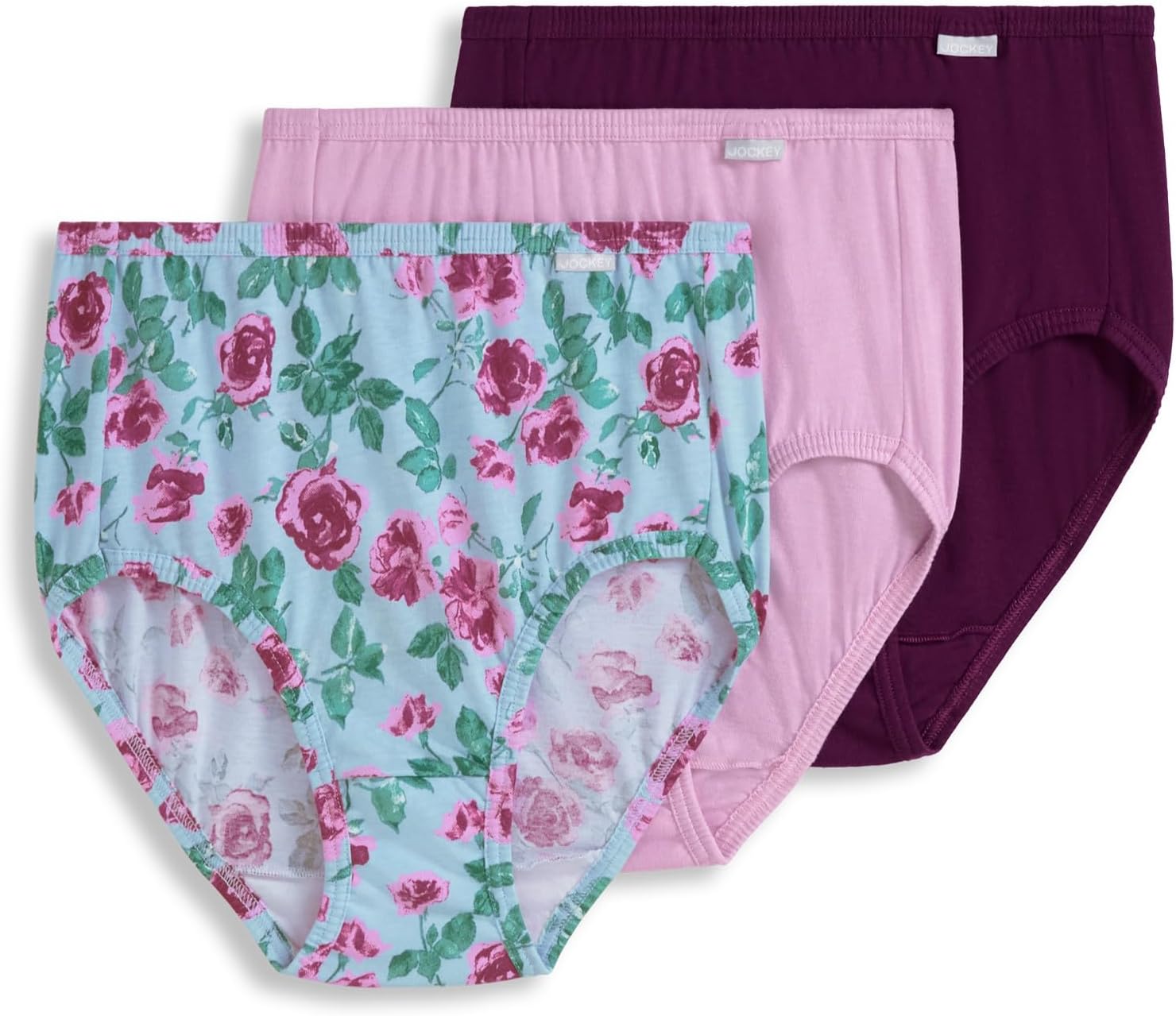 Women's Underwear Plus Size Elance Brief - 3 Pack, Blushberry, 8