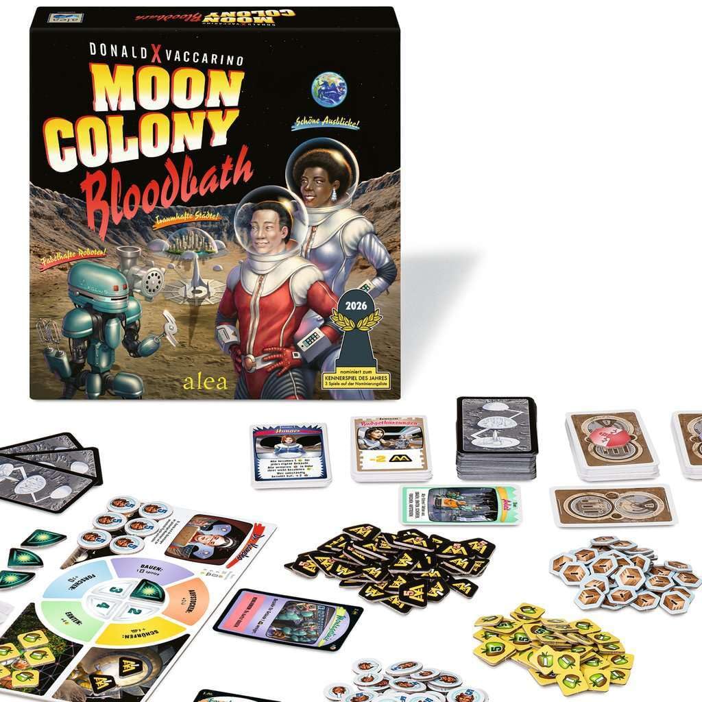 Ravensburger 25161 Alea Moon Colony Bloodbath - gioco da tavolo per famiglie e adulti dai 14 anni in su - per 1-5 giocatori - gioco di carte con umorismo nero