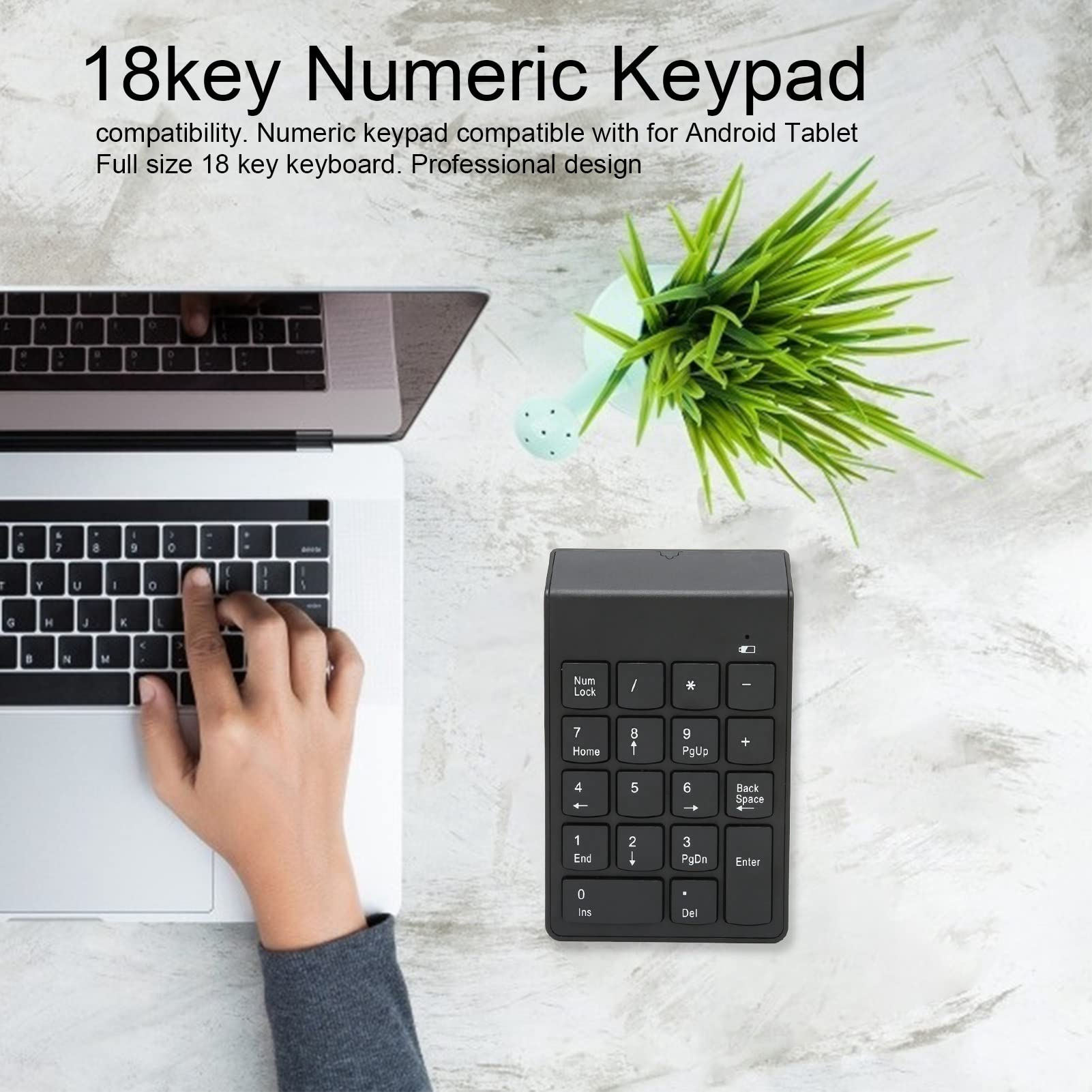 Clavier Numérique Sans Fil Bluetooth, Pavé Numérique Mince Portable À 22 Touches Pour Ordinateur