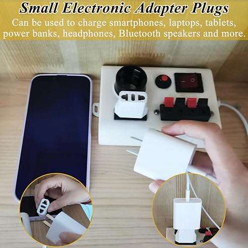 Miniatura 5 de Paquete de 6 adaptadores de enchufe de viaje internacional de alta calidad, 3 convertidores de enchufe de viaje de Estados Unidos a Europa y 3