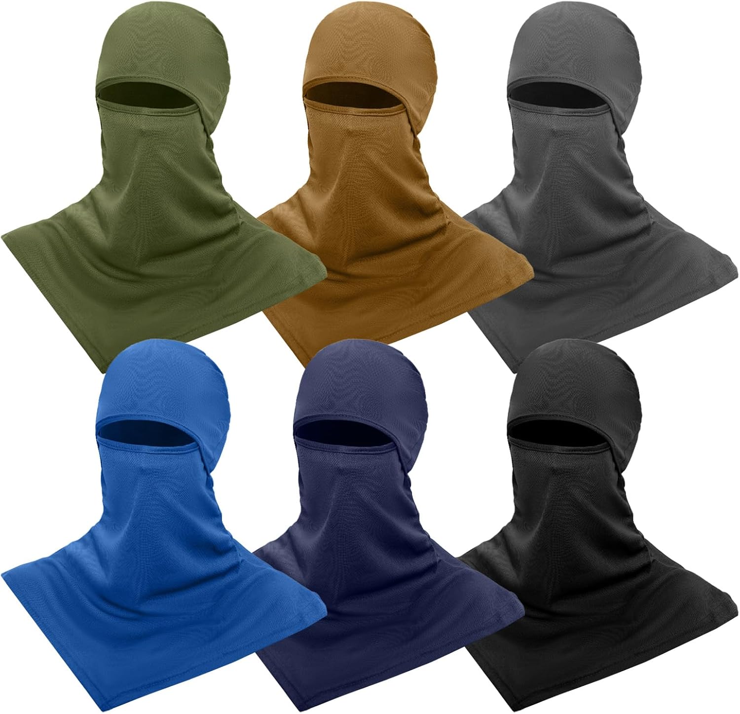 6Pcs Balaclava Face Cover Ski Mask Cover Long Neck Covers Summer Face Cover Neck Protector UV Protection for Men Women