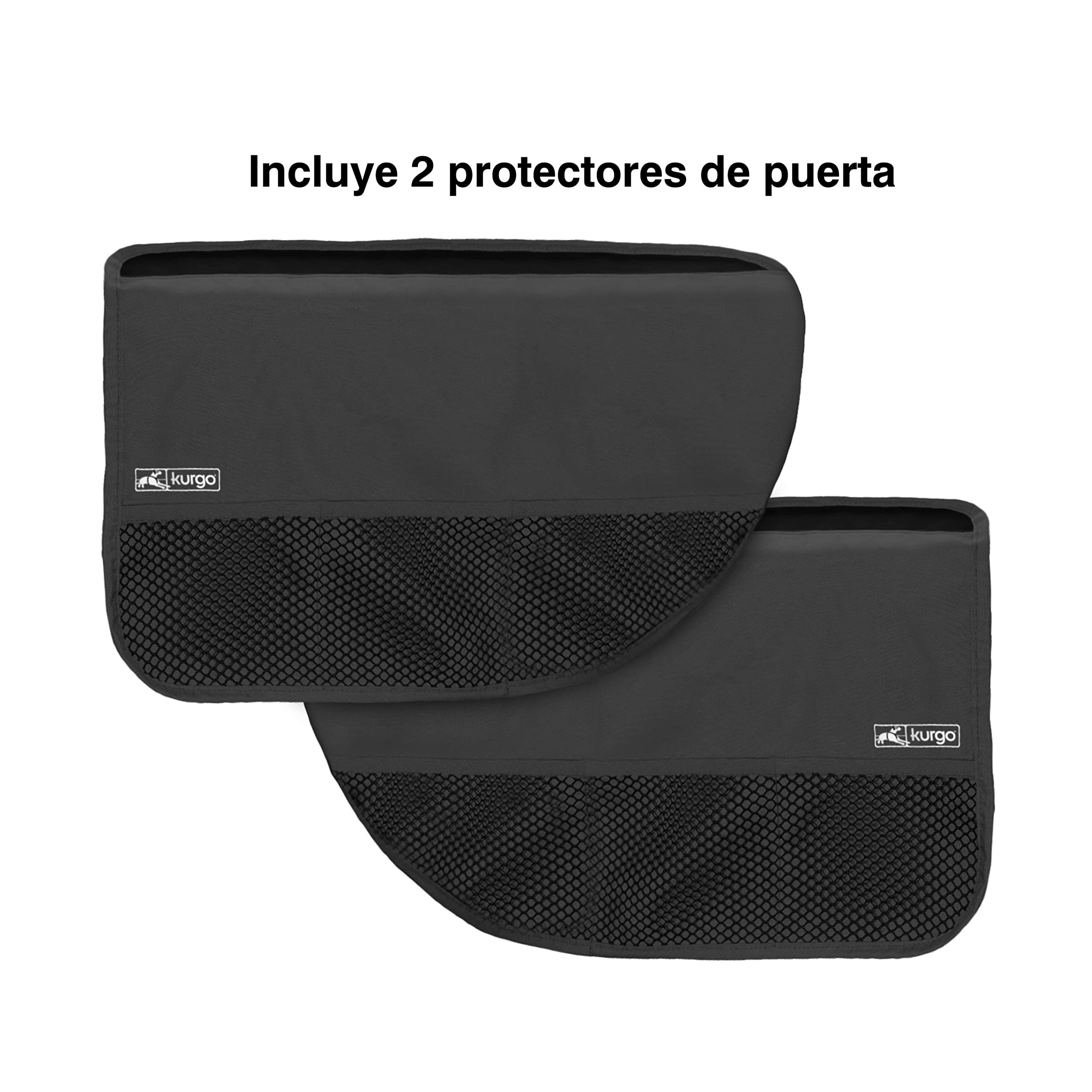 Kurgo - Protector de Puerta de Coche para Perros - Protege el Interior de Arañazos y Huellas con Revestimiento Impermeable y Bordes Rufftex - Negro