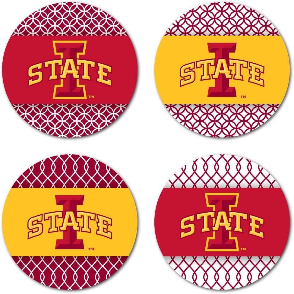 VictoryStore Coasters - Iowa State University Coaster Set, Patterned Design, Set of 4