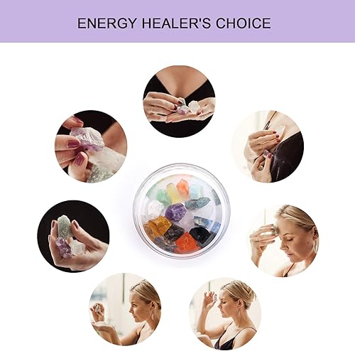 Miniatura 7 de Kit de cristales curativos naturales y piedras curativas, cristales de chakras (14 piezas)
