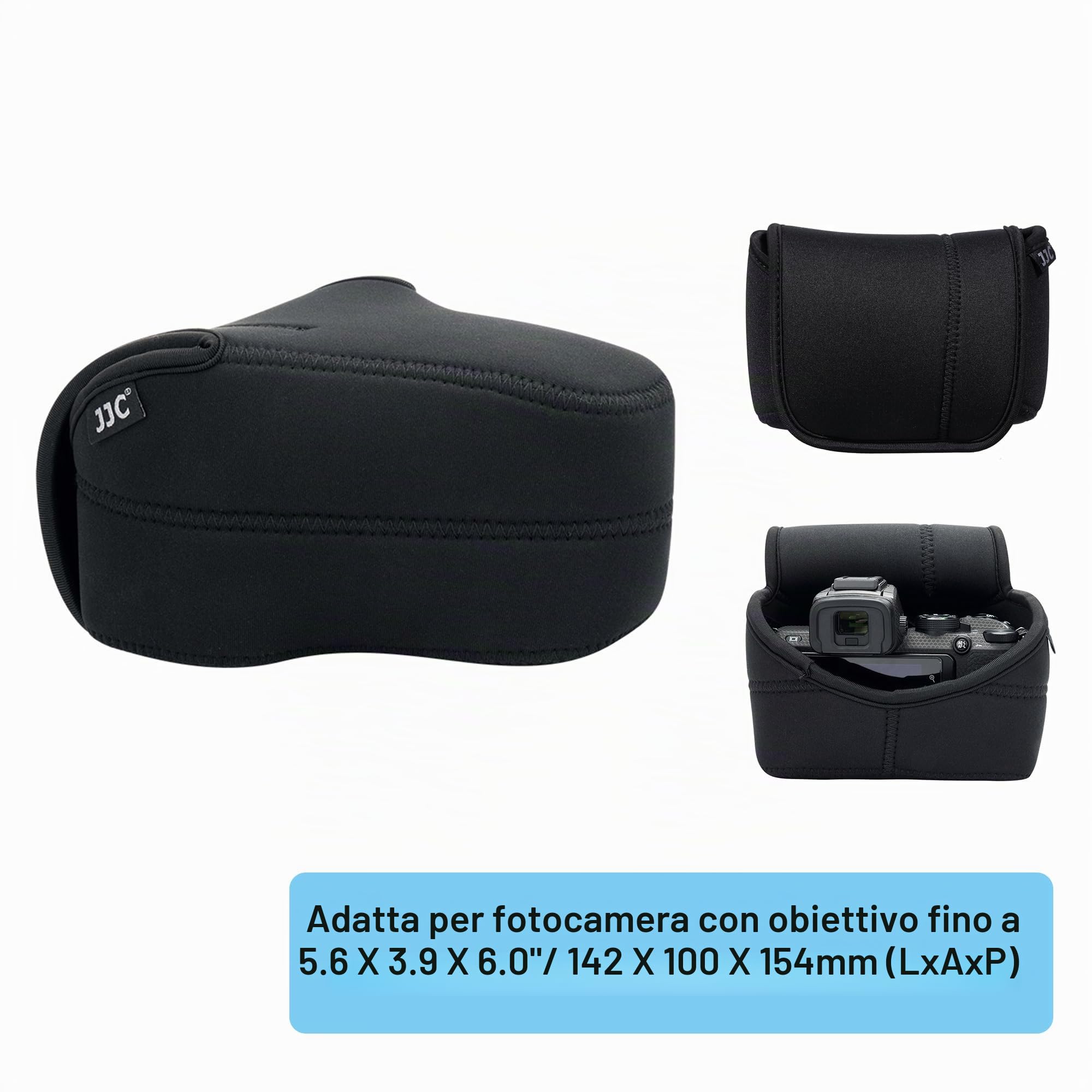 JJC Custodia per fotocamera in neoprene Borsa per Fujifilm Fuji X-T3 XT3 X-T2 X-T2 Nikon Z7 Z6 D5600 D5500 D5300 Canon 200D 100D 800D 750D 700D Sony A7 A7II A7III A7RII A7RIII A7S A7SII