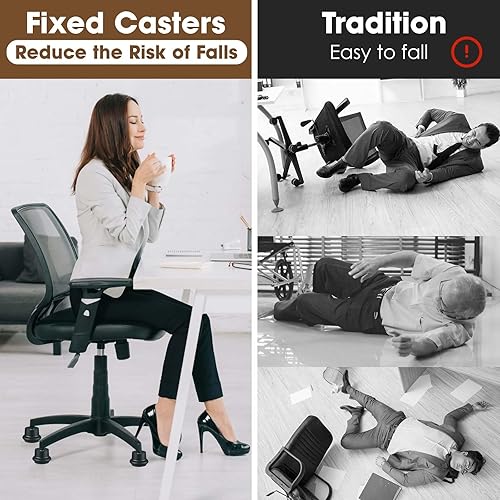 Miniatura 6 de Bell Glides - Ruedas giratorias de repuesto para silla o taburete de oficina a ruedas fijas fijas (deslizadores cortos)