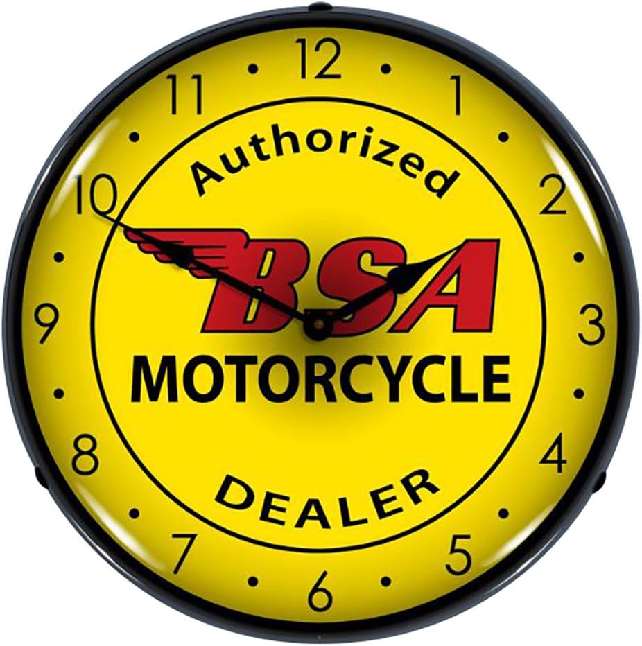 1008260 14" BSA Motorcycle Lighted Clock