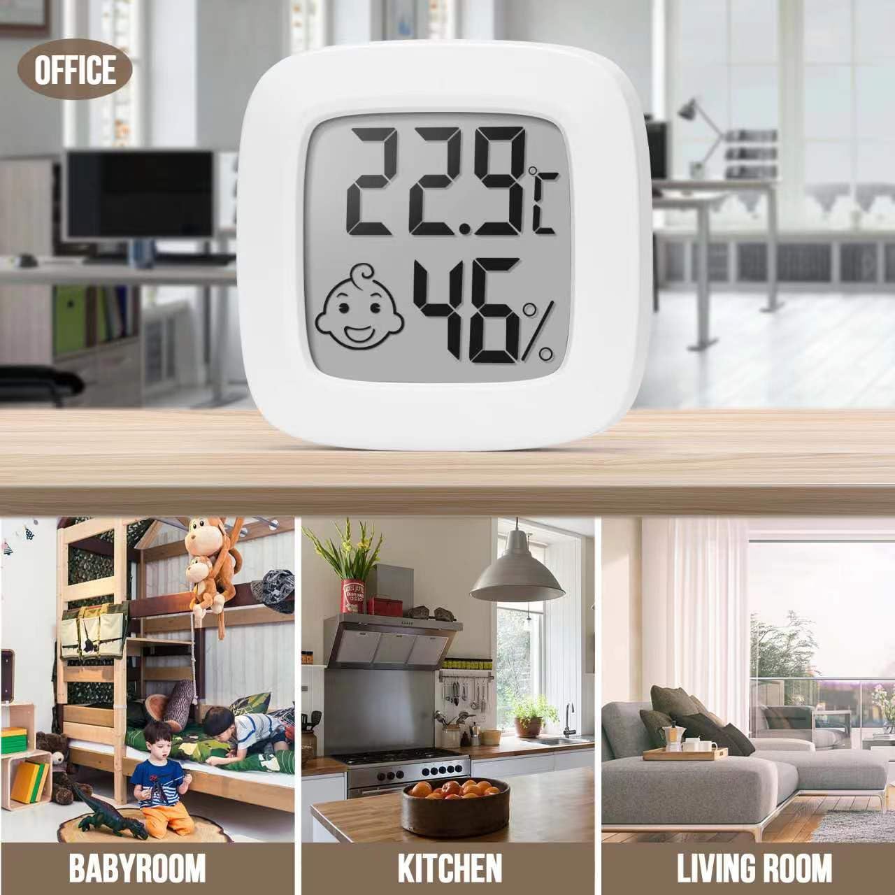 4x Mini Thermometer Hygrometer - Digitaler Temperatur Luftfeuchtigkeitsmesser Für Innenräume