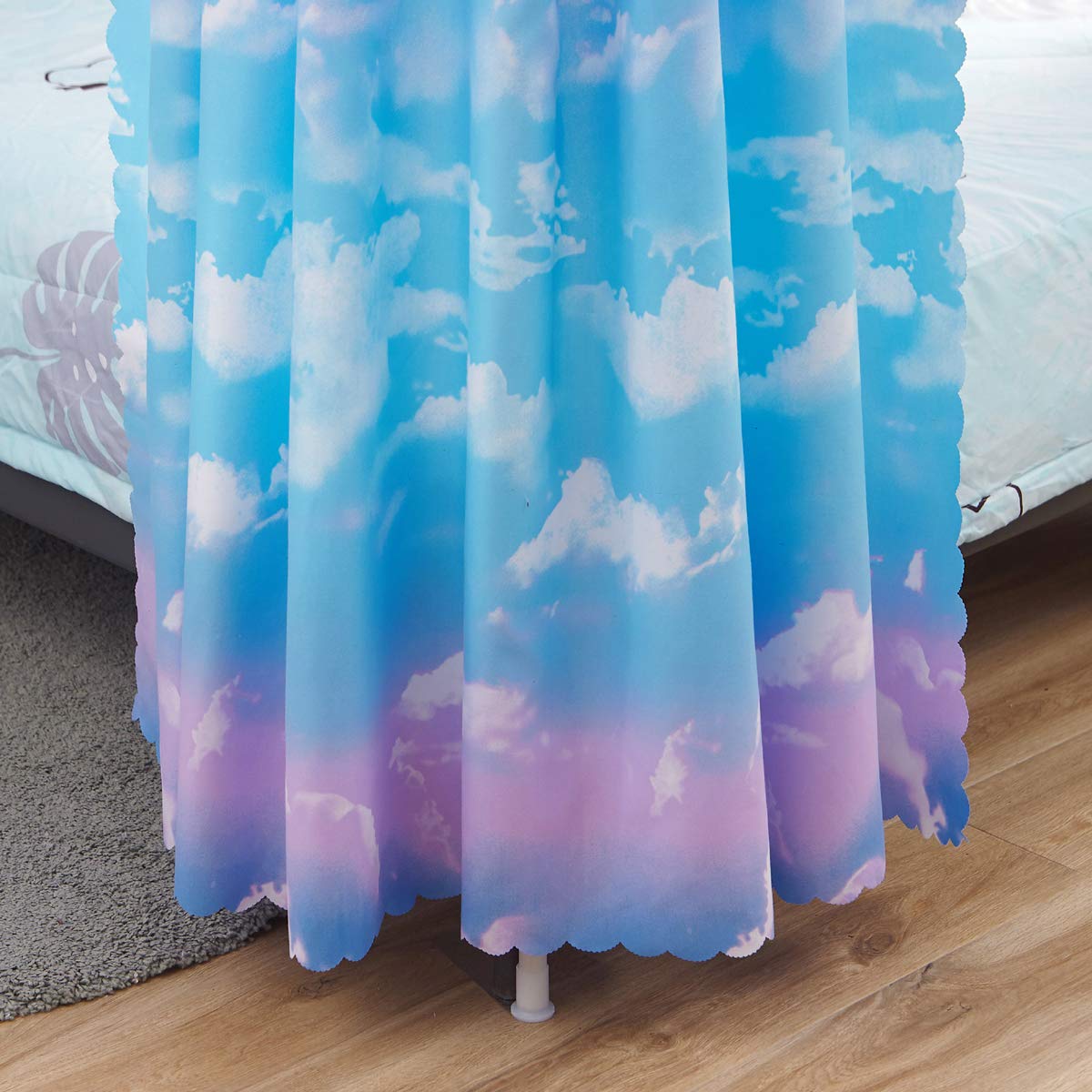 Mengersi Cloud Sky Rainbow Four Corner Post Bed Curtain Canopy Sheer