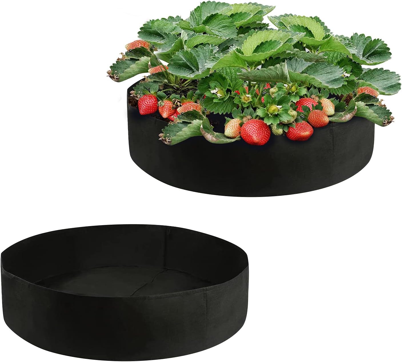 2 Pack Vegetable Grow Pots, 100 Gallon Extra Large Raised Bed Bag Round Planter Garden Grow Bags, Felt Fabric Breathable Planting Container Grow Bag Planter Pot for Plants, Flower, Vegetables