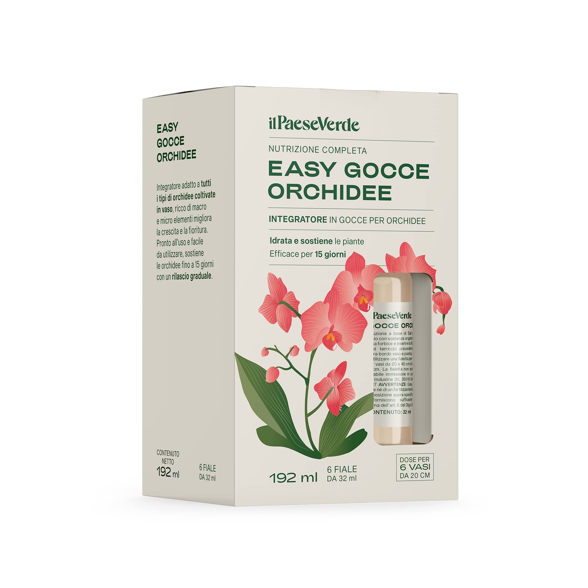 Il Paese Verde - Easy Drops Orchid Fertilizer - 6 Viale 33 ml Ricco di Elementi Macro e Microelementi per una Maggiore C