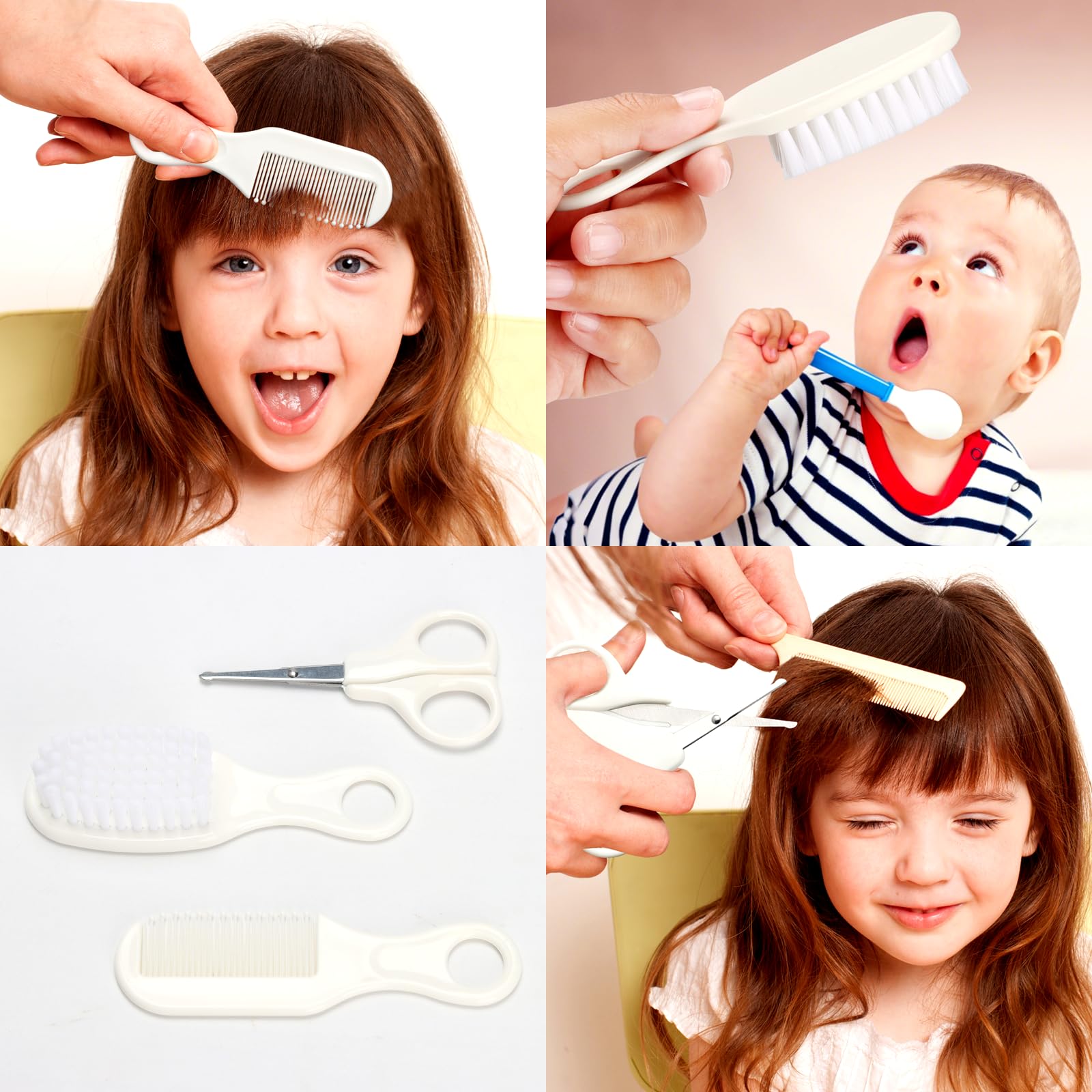 Kit de cuidado de la salud y aseo del bebé, 21 piezas, juego de cortaúñas eléctrico para recién nacidos, niños y niñas, herramientas de corte de pelo (21 kits gris blanco)