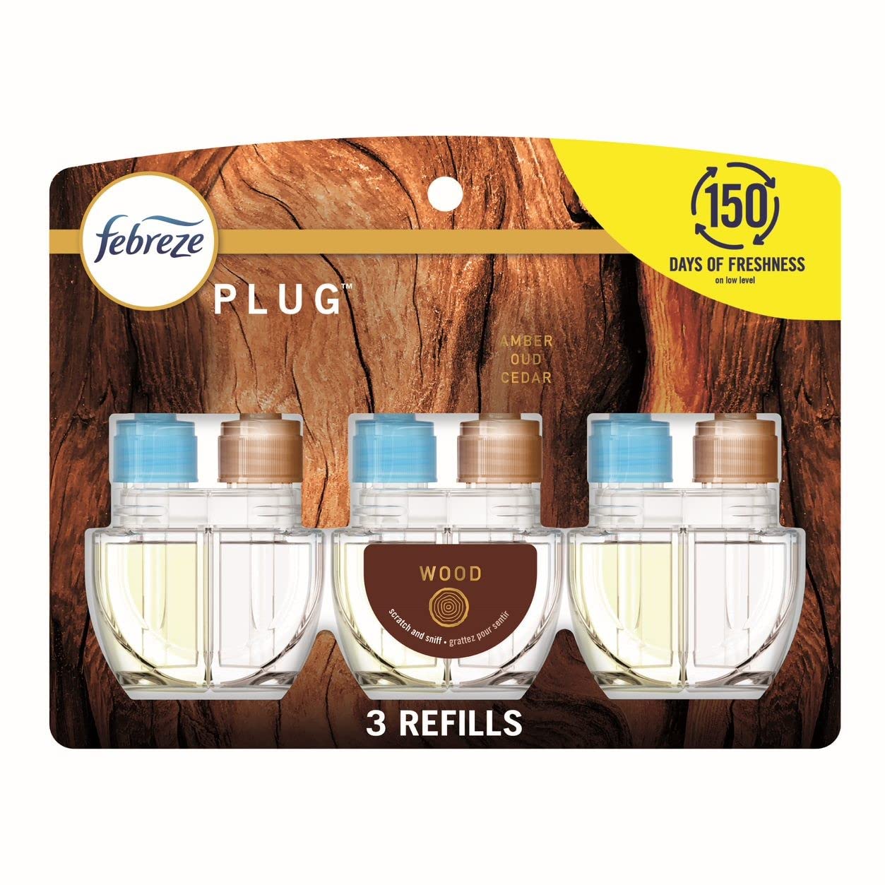 Photo 1 of Febreze Origins PLUG Air Freshener Wood, 87 fl. oz. Oil Refills Wood Plug, 3 Refills
