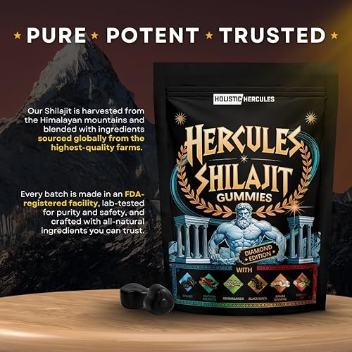 Miniatura 8 de Holistic Hercules Gomitas Shilajit 7 en 1 energía natural, vitalidad y apoyo a la testosterona, shilajit, musgo marino, ashwagandha y más de 92
