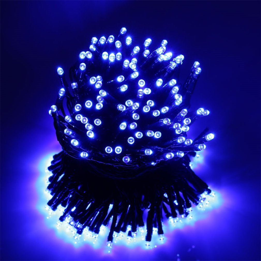 Outdoor Waterproof Solar String Lights,50 LED 8 Modes Fairy Lights for Garden,Landscape,Lawn,Patio,Wedding,Party,Home (Blue)