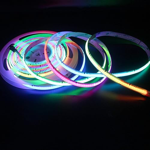 Miniatura 7 de Tira LED COB direccionable RGB WS2811 IC, Waterprppf 12V 720LEDsm WS2811 RGB Magic Digital Pixel RGB COB LED cinta+mini controlador para fiestas,