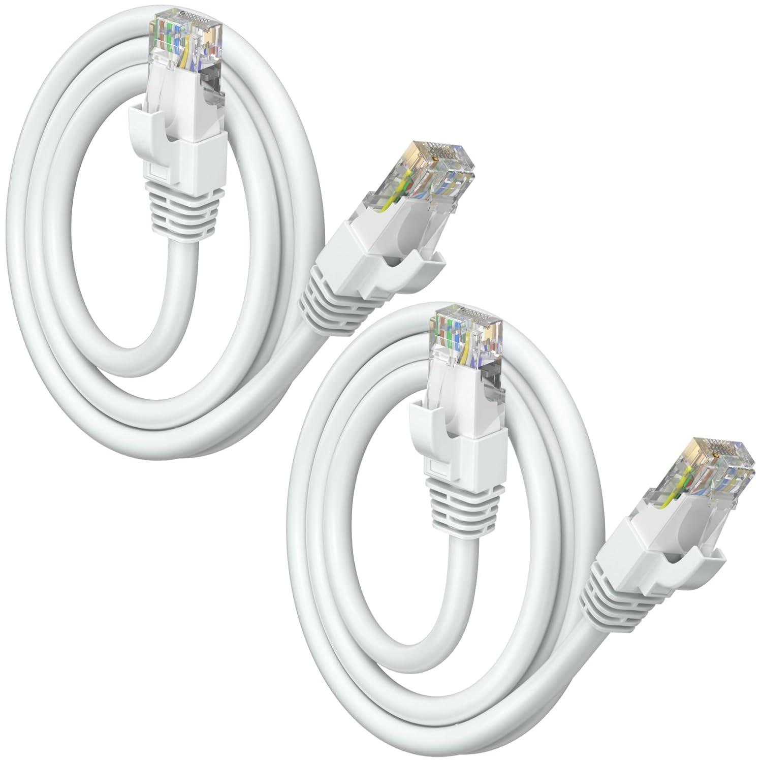Cable Ethernet Maximm Cat6 1.5 ft (2-Pack) 10Gbps 550MHz UTP Blanco