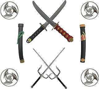 Plastic Ninja Toys Weapons Swords for Kids Ninja Sword Ninja Kids Toys Foam Sword Ninja Sword Ninja Costume Accessories 8 Pcs Black