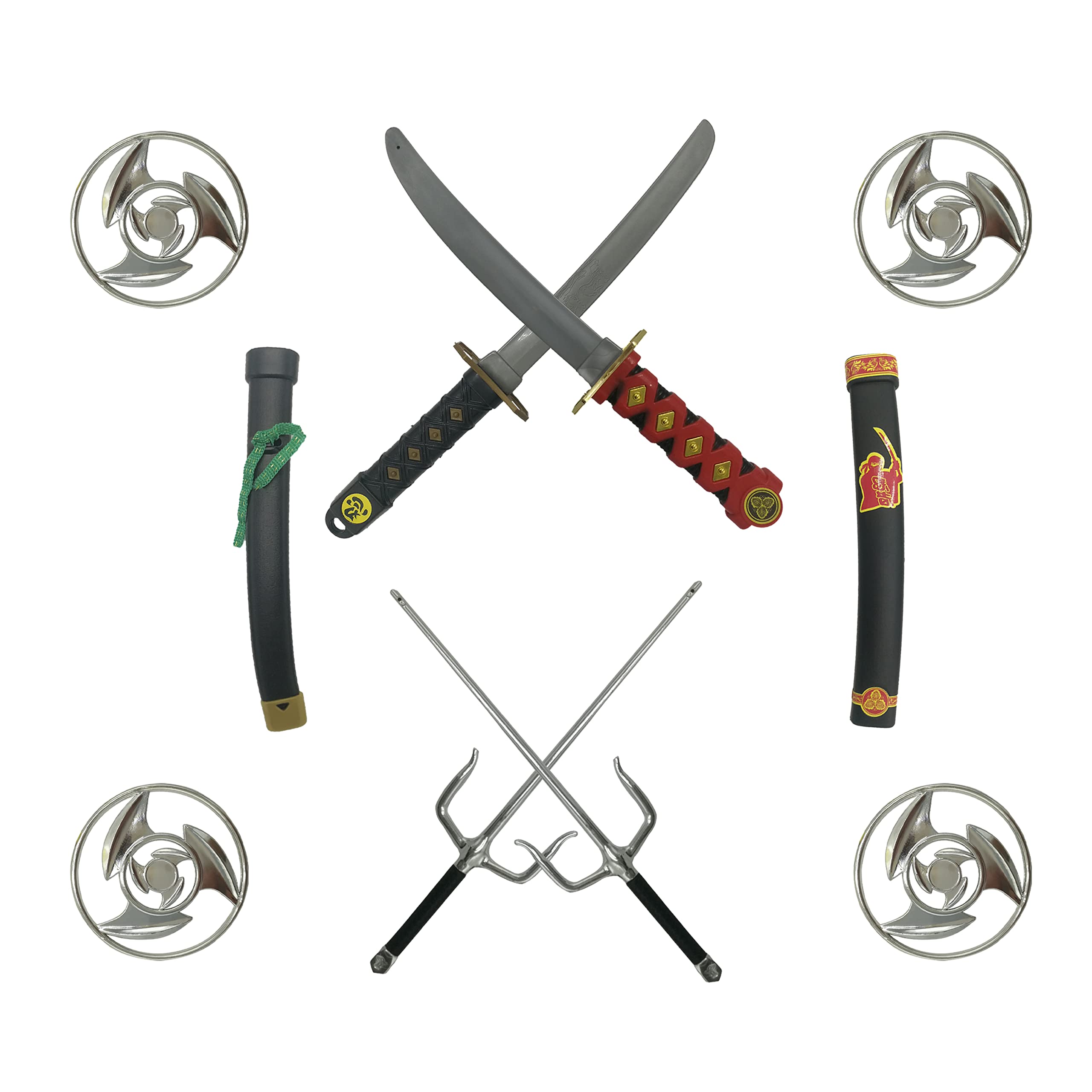 BMARLF Plastic Ninja Toys Weapons Swords for Kids Ninja Sword Ninja Kids Toys Foam Sword Ninja Sword Ninja Costume Accessories 8 Pcs Black