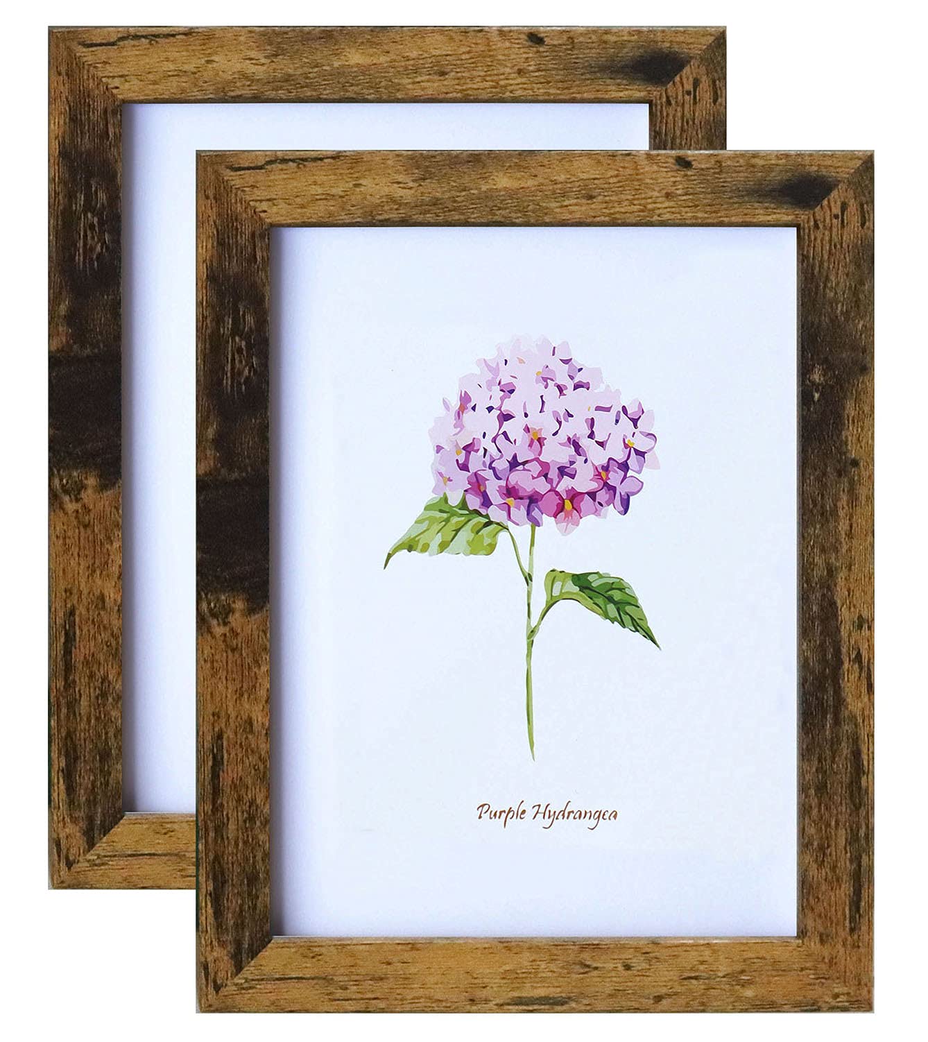 6x8 Inch Rustic Wooden Photo Frame Brown Picture frames 8x6 Inch Photo Frame for Tabletop or Wall Display 2 Packs
