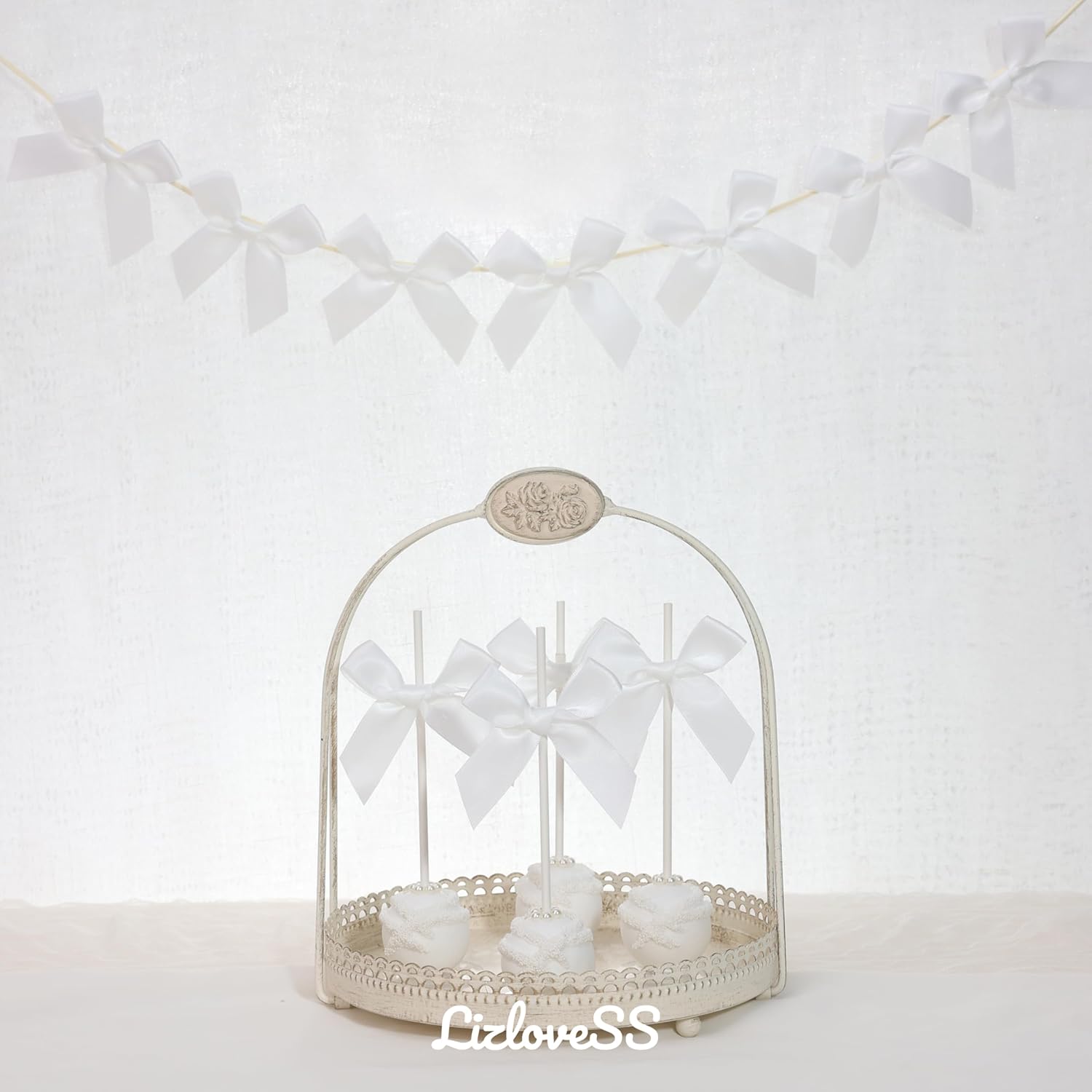 Pre-Tied Self Adhesive White Satin Ribbon Bows for Crafts 3" Small White Bow Decor for Coquette Birthday Party Decorations, Wedding, Gift Wrapping, Balloon, Baby Shower (50 Pack) - Image 7