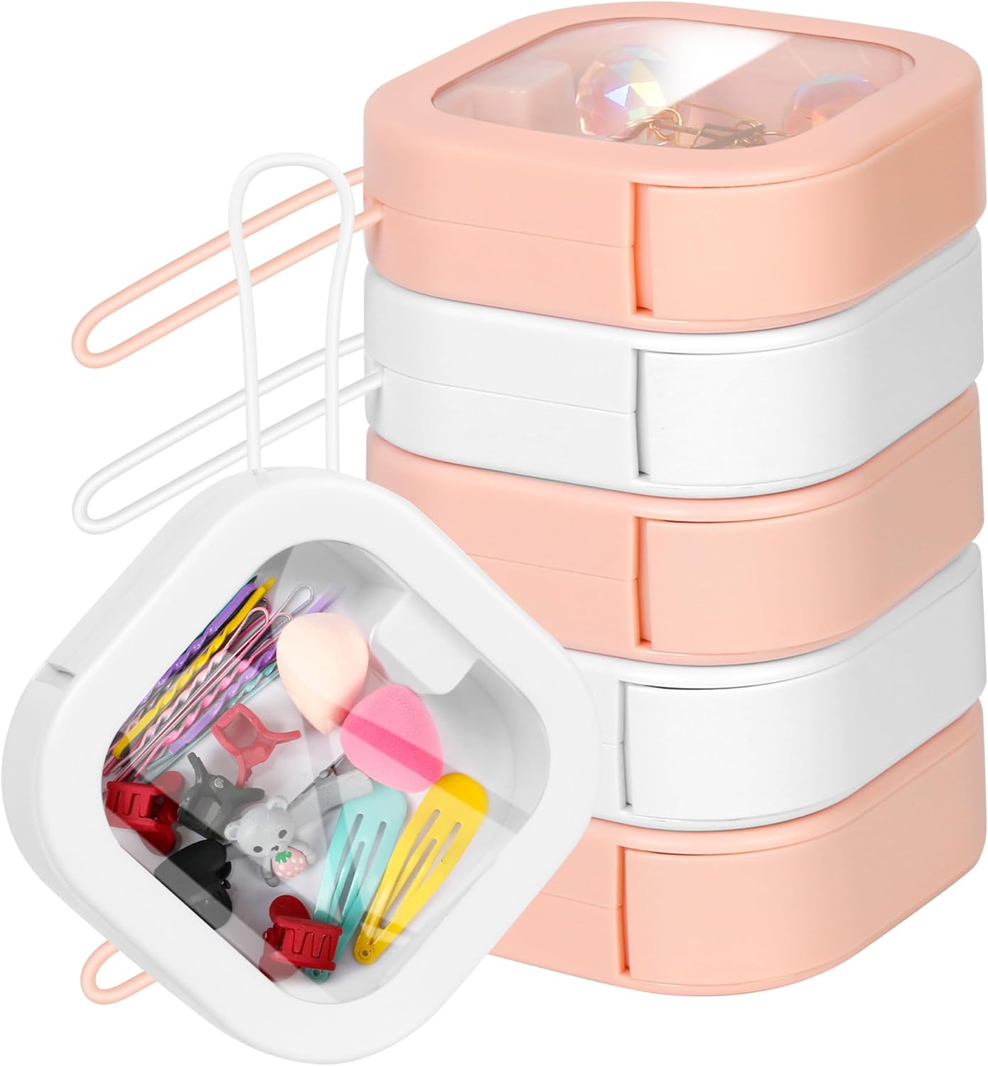 Churika 6Pcs Hair Tie Organizer Small Portable Hair Tie