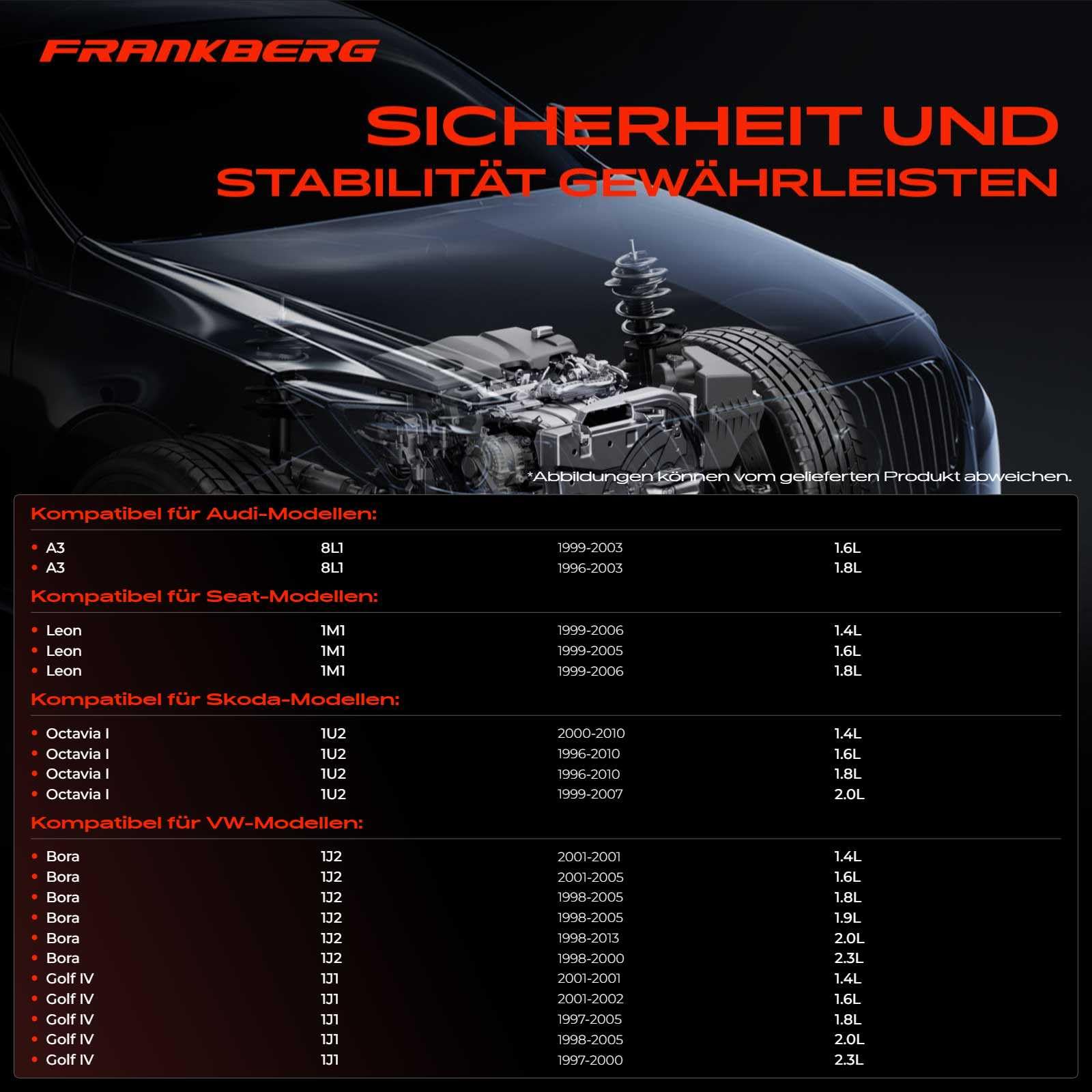 Frankberg 1x Motorlager Hinten + 1x Schaltgetriebe Getriebelager Kompatibel mit Golf IV 1J1 1.4L-2.3L 1997-2005 A3 8L1 1.6L 1.8L 1996-2003 Replace# 1J0199851AA
