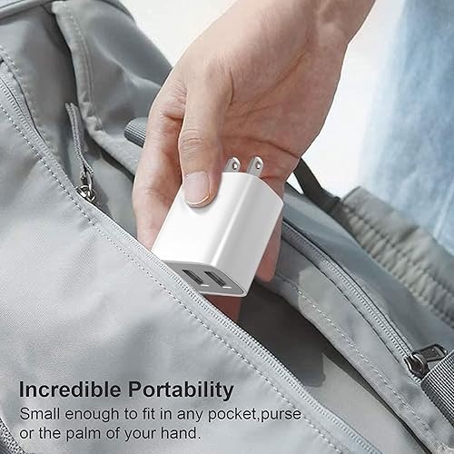 Miniatura 5 de Bloque de cargador de pared USB, paquete de 3 unidades, enchufe de cubo de 3 puertos, adaptador de carga de alimentación de