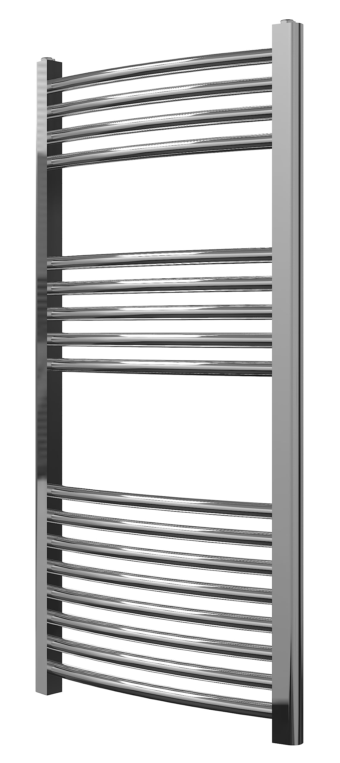Greened House Chrome Extra High Heat Output Central Heating Curved Towel Rail 500 X 1000Mm Bathroom Radiator Heater Up To 26% More Heat Output
