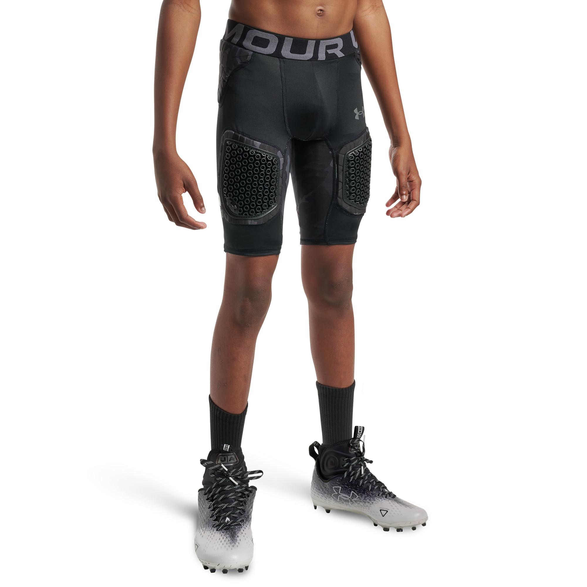 Under Armour Gameday Pro 5-Pad Youth Football Girdle Compression Shorts Boys Padded Protective Gear