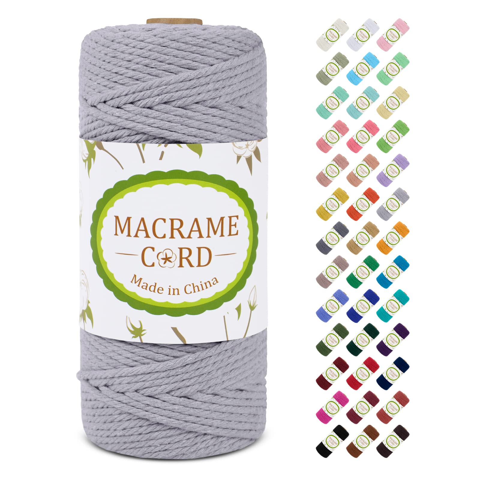Color Rojo Ladrillo Hilo De Macramé De Algodón Natural 3mm X 300m - , Ideal Para Tapices, Manualidades Y Decoración 3mm X 300m Rojo Ladrillo