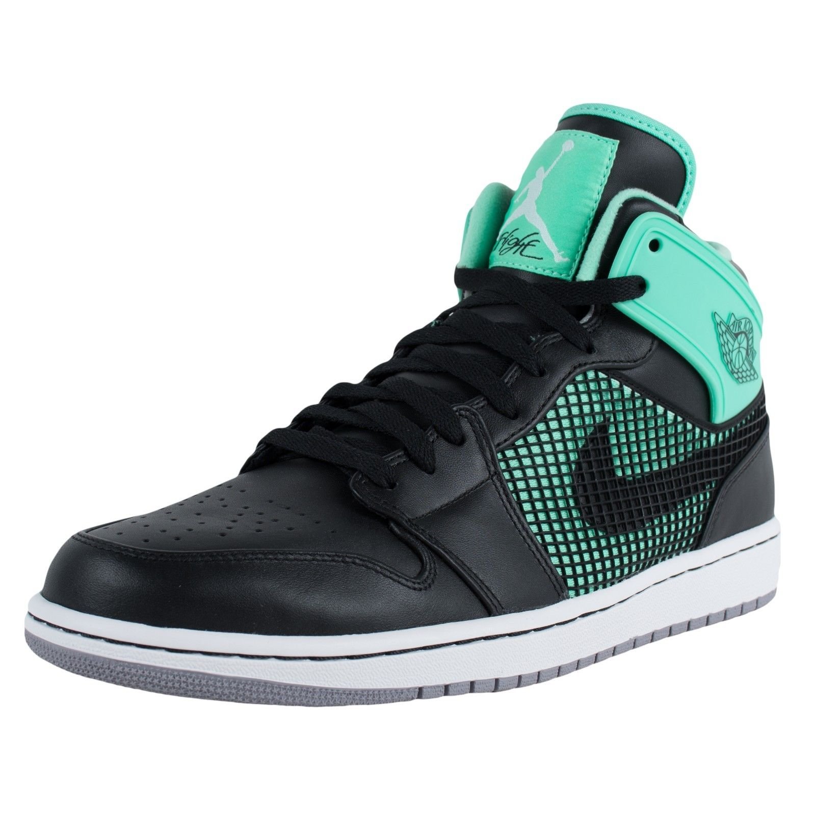 Jordan Nike Air 1 Retro '89 Men Shoes Black/Green Glow/Cement Gre/White 599873-033