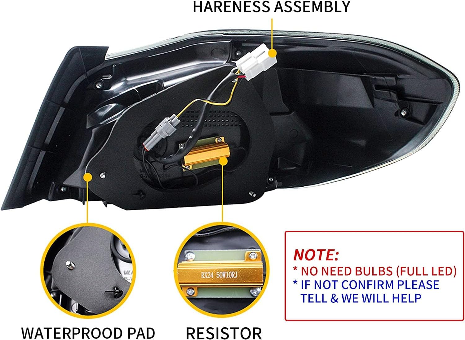 VLAND LED Smoked Tail Lights Compatible For [ Subaru WRX 2015-2021 Subaru WRX STI ] With Sequential Turn Signal Rear Lamps Assembly, YAB-WRX-0286S, Driver & Passenger Side, Set