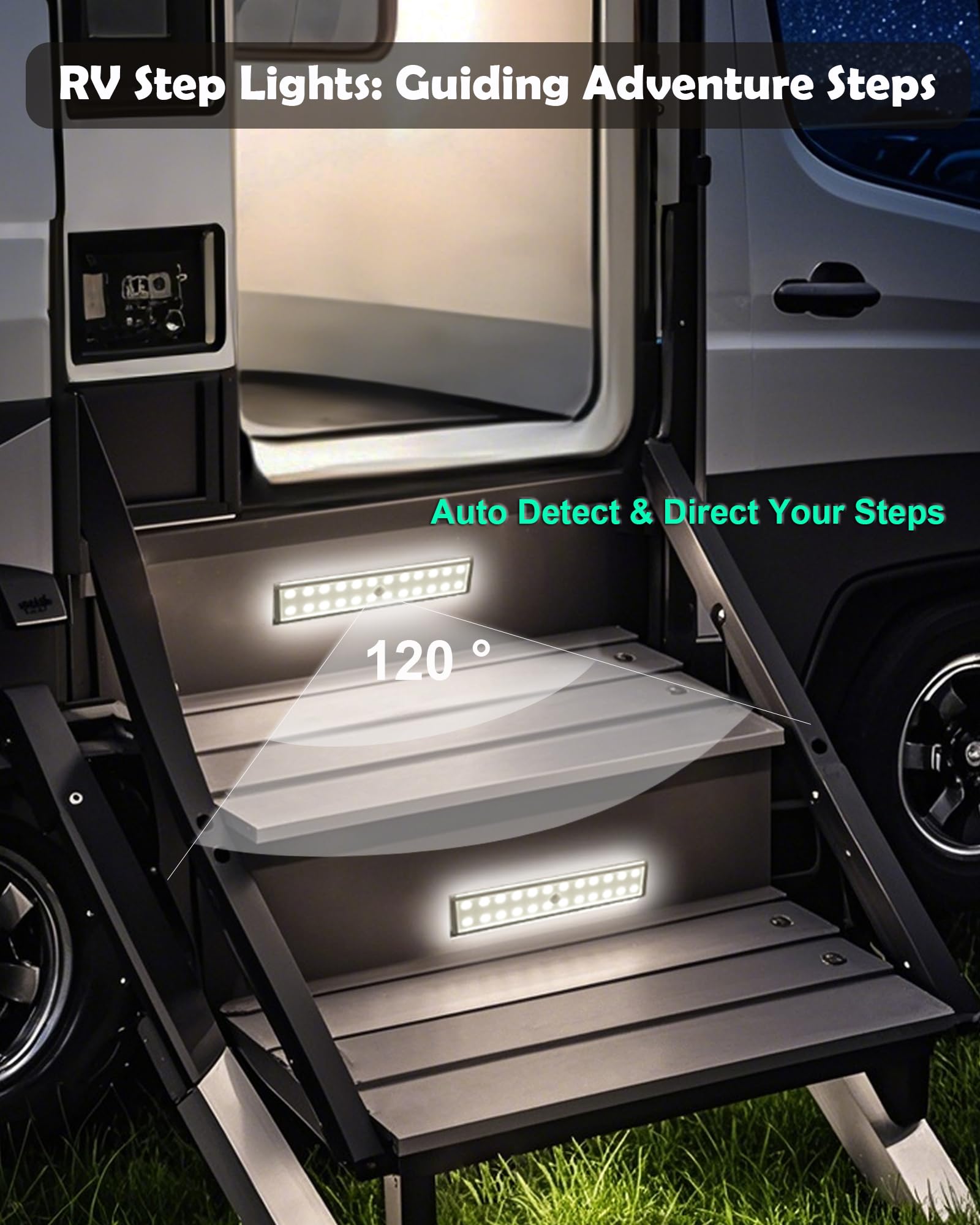 58 luces LED para debajo del gabinete, con sensor de movimiento RGB inalámbrico, luces nocturnas con control remoto
