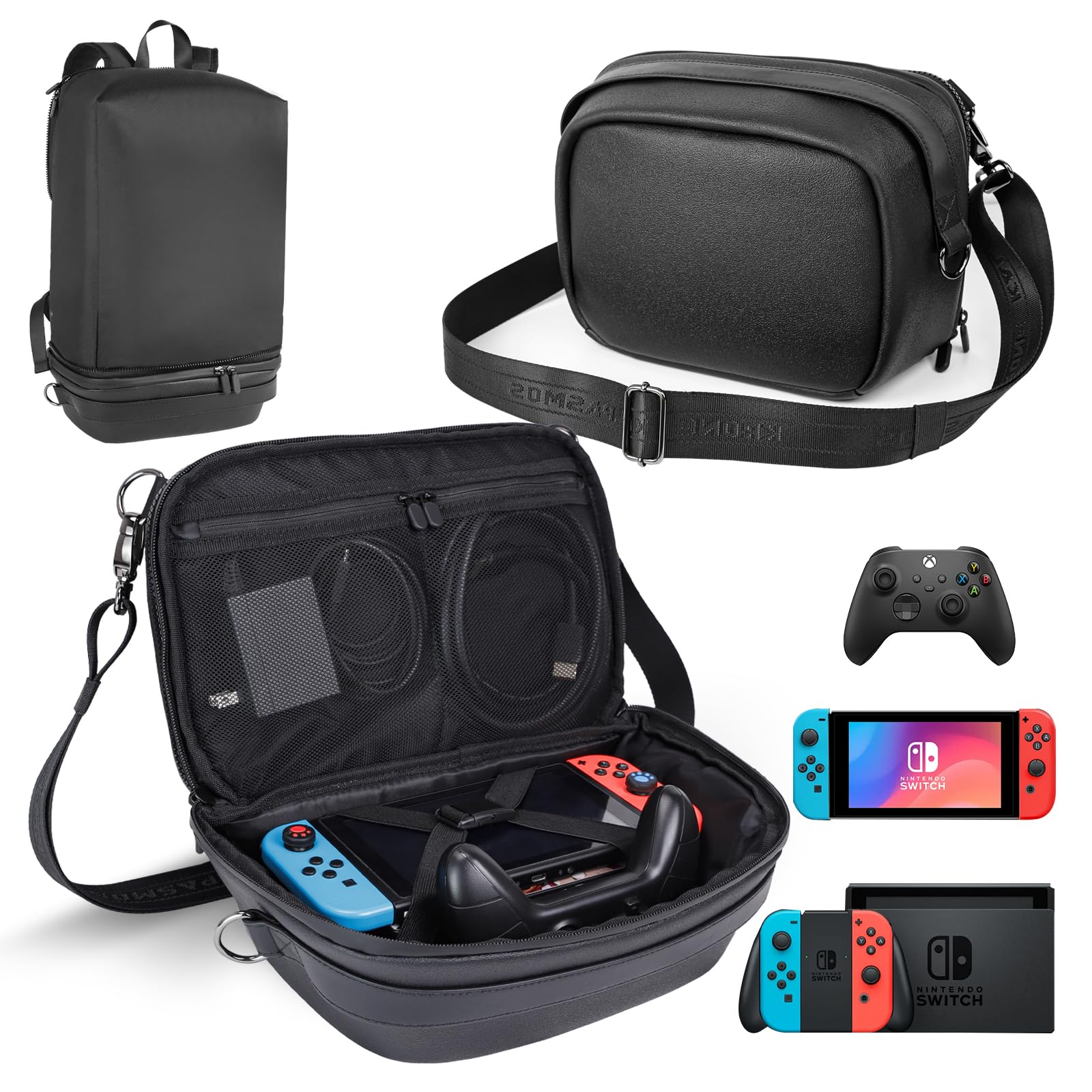 Krone Kalpasmos Étui de transport pour Nintendo Switch/Switch OLED (2021)/Switch Console Pro, sac de transport de protection compatible avec la station d'accueil ROG Ally
