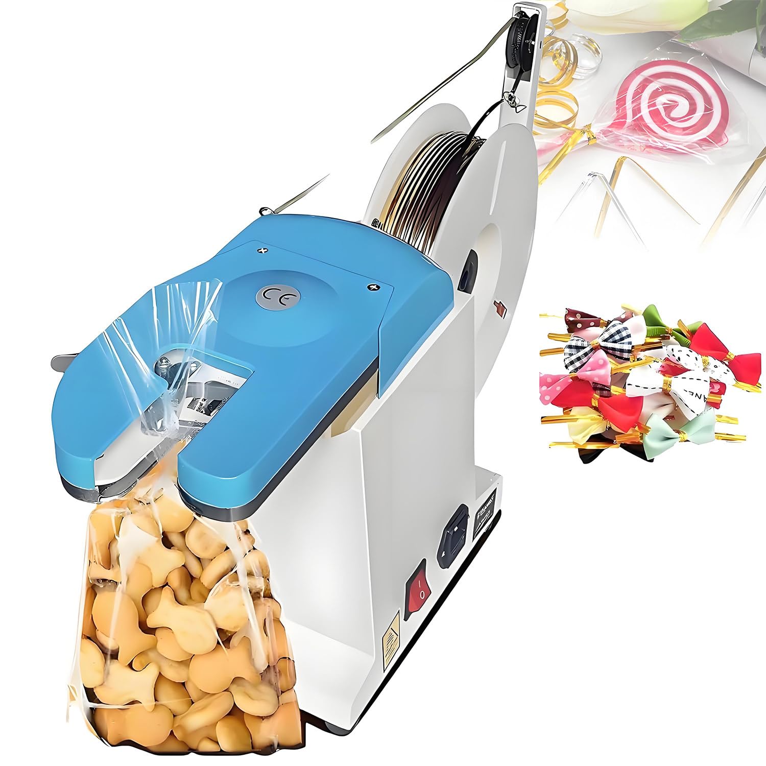 XCSCUK Automatic Twist Tie Machine, Semi-Automatic Bag Closure, Food Twist Tying,0.1-1.2in Bundling, for Supermarkets, Bread, Toys