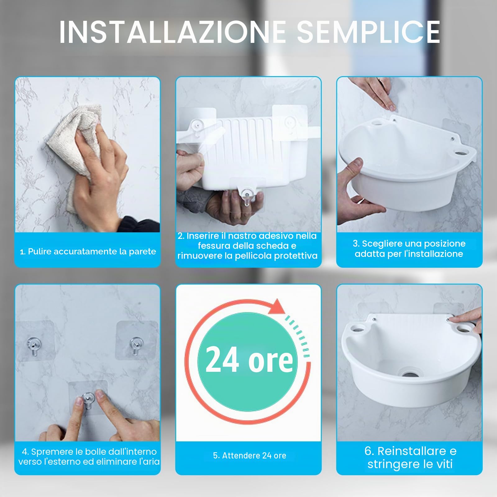 Lavando, Semplice lavandino in plastica, con tubo e scarico, per garage, cantina, officina, lavanderia, lavandino, cucina, lavandino esterno, lavandino da giardino (Bianco)