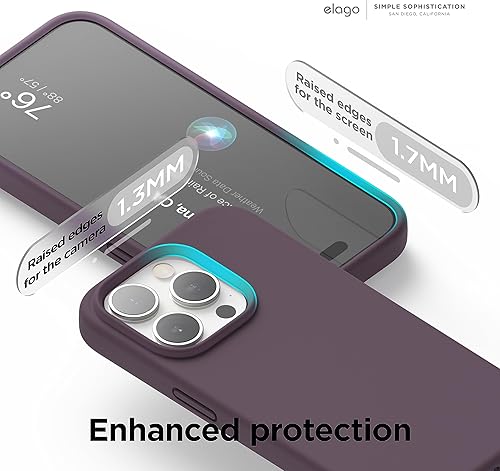 Miniatura 5 de elago Compatible con iPhone 15 Pro Max, funda de silicona líquida, funda protectora de cuerpo completo, a prueba de golpes, funda delgada para
