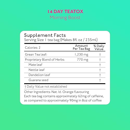 Miniatura 7 de SkinnyMint Kit de té de desintoxicación de 14 días, programa definitivo de TeaTox, té de desintoxicación de limpieza matutina y limpieza nocturna,