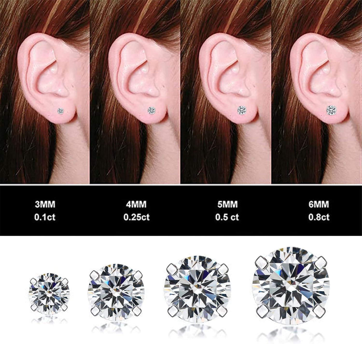 Stud Earrings Sets for Women Men Ball Cartilage Stud Earrings for Multiple Piercing Surgical Steel Cartilage Cubic Zircon Studs Hypoallergenic Lightweight Helix Flat Back Earrings Jewelry - Image 4
