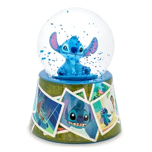 Disney Lilo & Stitch Vintage Photos Mini Light-Up Snow Globe for Adults with Glitter | 3 Inches